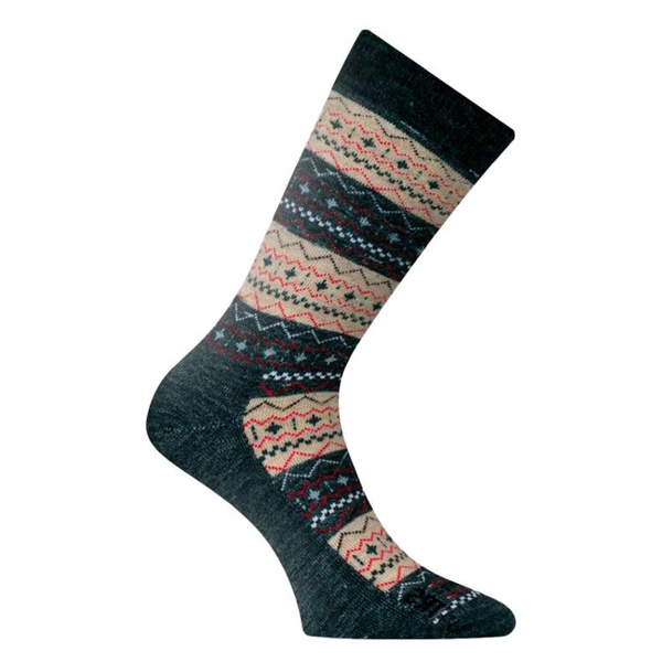 Носки Lasting TWP (wool+polypropylene) черный с коричневым рисунком, 807