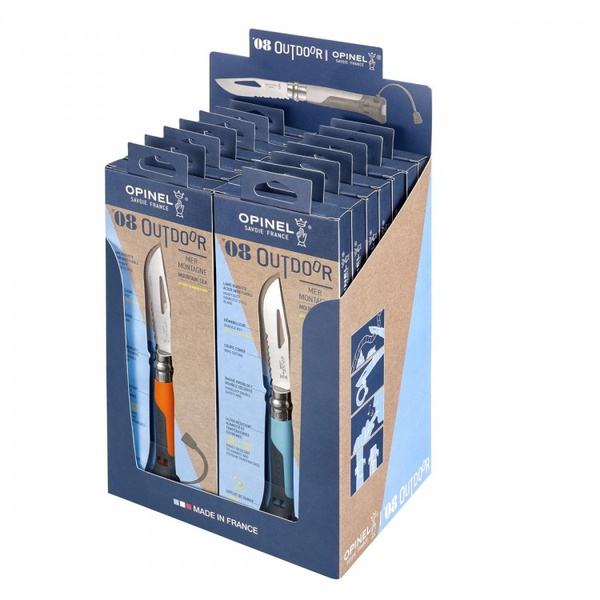 Набор-дисплей Opinel 14 ножей №8 Outdoor Earth (7 красных + 7 зеленых)