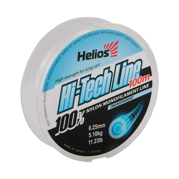 Леска Helios Hi-tech Line Nylon Transparent 0,25 мм/100