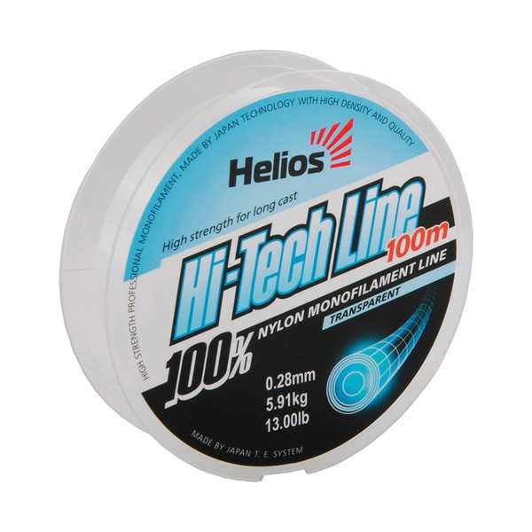 Леска Helios Hi-tech Line Nylon Transparent 0,28 мм/100