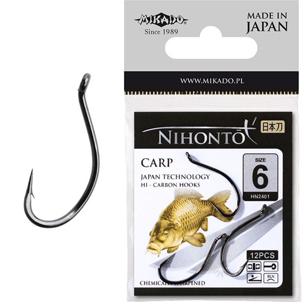 Крючки Mikado Nihonto - Carp №2 BN с ушком (9 шт)