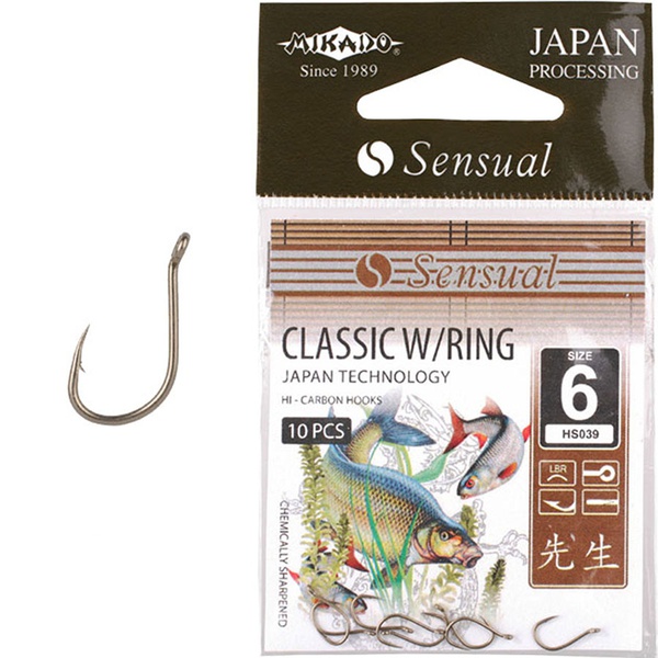 Крючки Mikado Sensual - Classic W/Ring №10 LBR с ушком (10 шт)