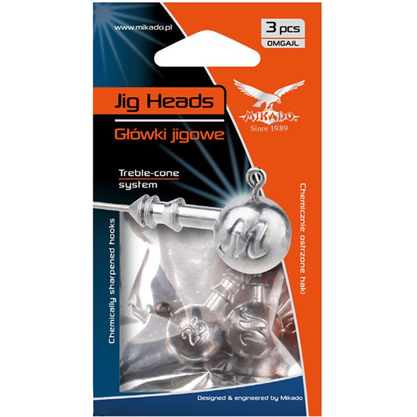 Джиг-головка Mikado Aberdeen BN 8 г, крючок №3/0 (3 шт)