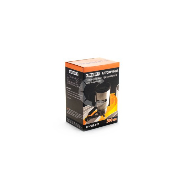 Автокружка Следопыт с подогревом от прикуривателя, пластиковая колба