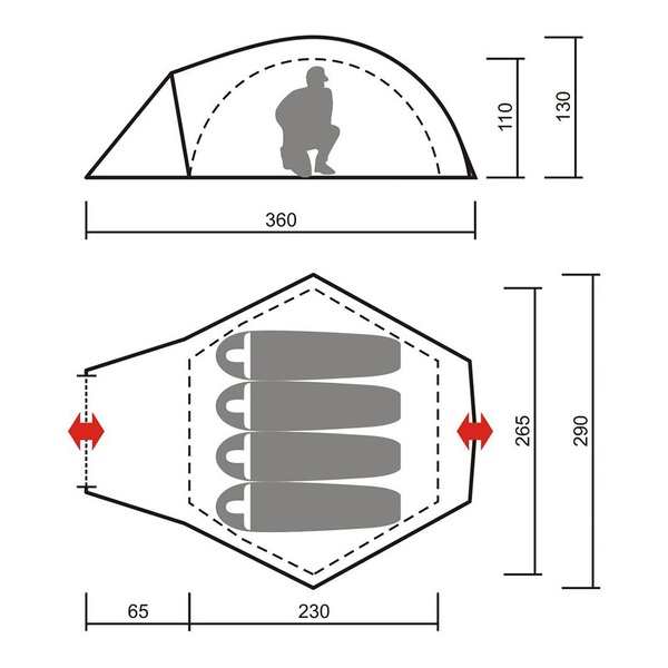Палатка Greenell Каслрей 4 V5