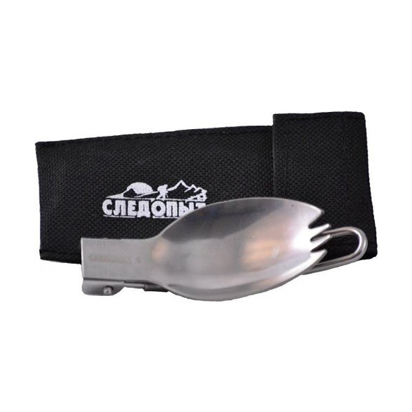 Ложка-вилка складная походная Следопыт в чехле