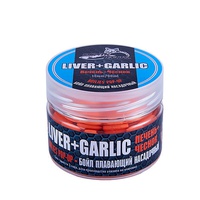 Бойлы насадочные плавающие Sonik Baits Liver-Garlic Fluo Pop-ups 14 мм (90мл) печень+чеснок