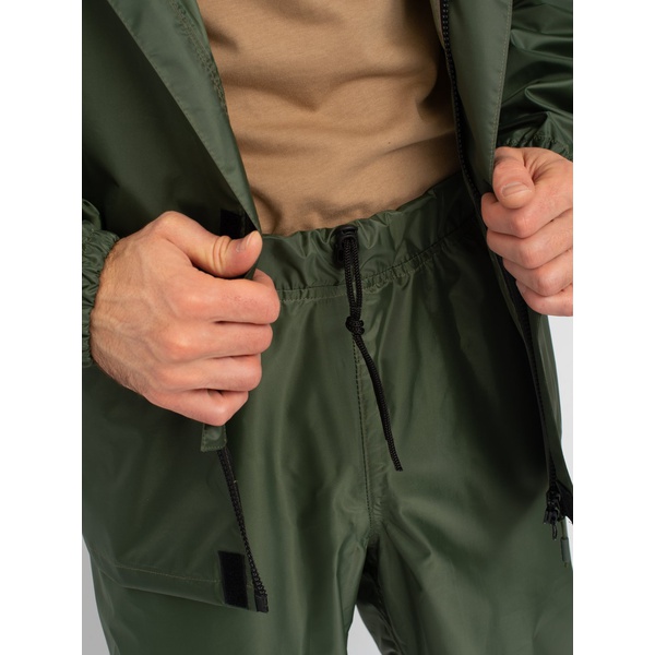 Костюм влаго-ветрозащитный Huntsman Шторм Зелёный, тк. Таффета PVC