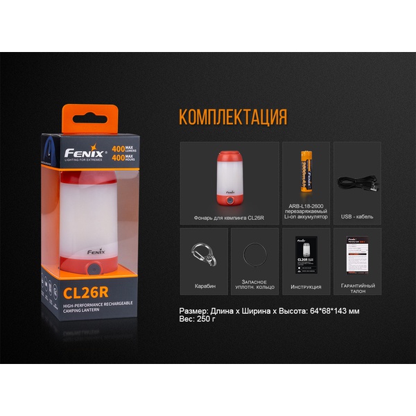 Фонарь Fenix CL26R красный