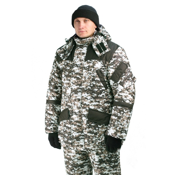 Костюм с подогревом RedLaika Горка-Норд серый пиксель, 8-30 часов, ДУ (6000 mAh)