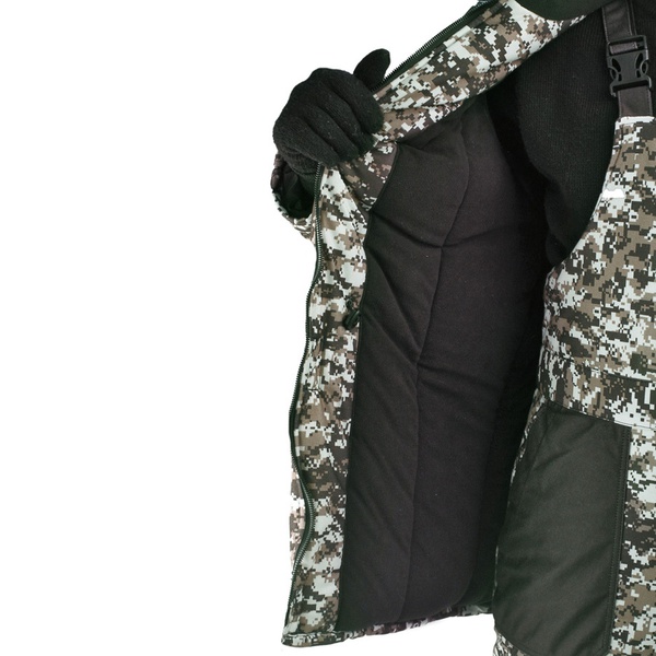 Костюм с подогревом RedLaika Горка-Норд серый пиксель, 8-30 часов, ДУ (6000 mAh)