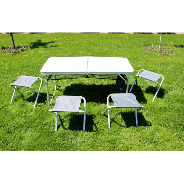 Стол складной Norfin Runn NF алюминиевый 120x60 +4 стула набор