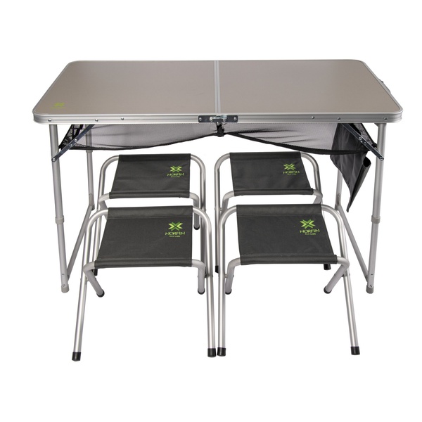 Стол складной Norfin Runn NF алюминиевый 120x60 +4 стула набор