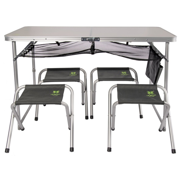 Стол складной Norfin Runn NF алюминиевый 120x60 +4 стула набор