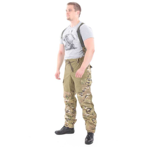 Костюм Keotica Горка-5 со съемной флисовой жилеткой с налокотниками и наколенниками хаки/multicam