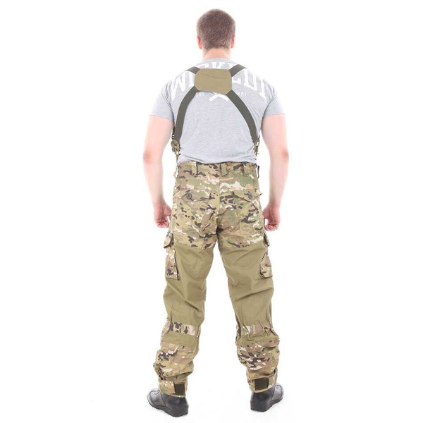 Костюм Keotica Горка-5 со съемной флисовой жилеткой с налокотниками и наколенниками хаки/multicam