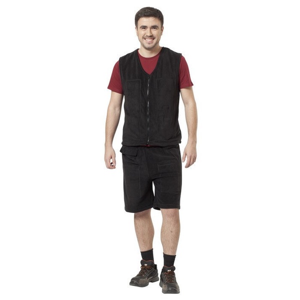 Флисовый жилет с подогревом RedLaika RL-03 чёрный, до 8 часов (2600 mAh, с клипсой)