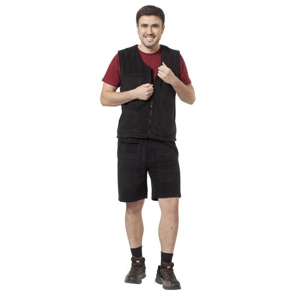 Флисовый жилет с подогревом RedLaika RL-03 чёрный, до 8 часов (2600 mAh, с клипсой)