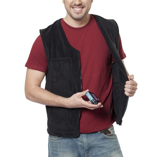 Флисовый жилет с подогревом RedLaika RL-03 чёрный, 8-30 часов, ДУ (6000 mAh)