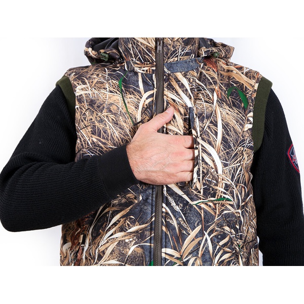 Жилет охотничий с подогревом RedLaika RL-HA-04 серый волк, 8-30 часов, ДУ (6000 mAh)