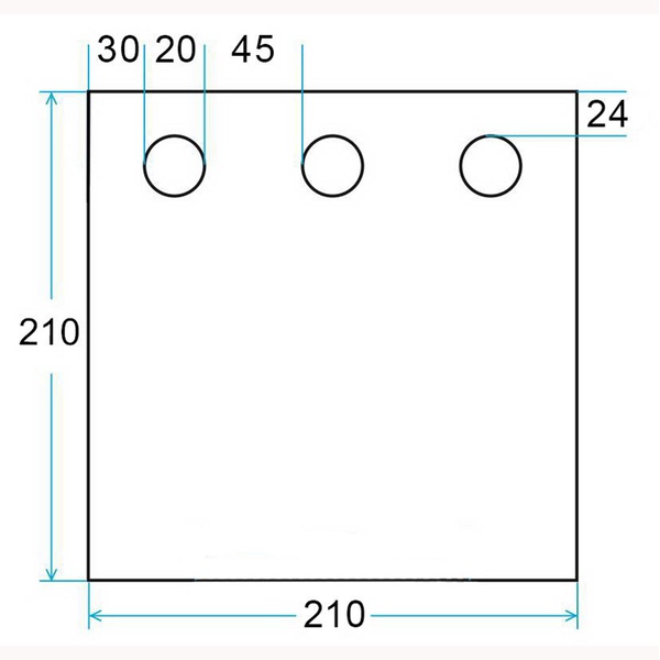 Дно гидроизоляционное Лотос Куб 3-900 210х210 с отверстиями под лунки