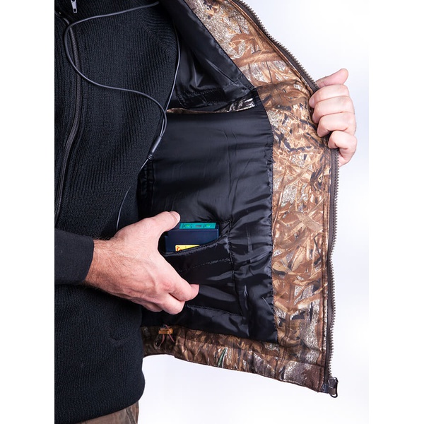 Охотничий жилет с подогревом RedLaika RL-H-06 камыш, 6-22 часа (4400 mAh)