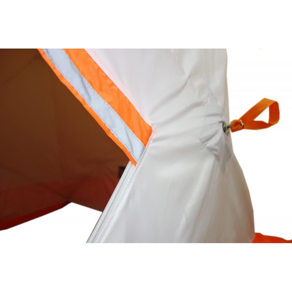 Палатка для зимней рыбалки Пингвин Призма Премиум (2-сл) (каркас В95Т1) бело-оранжевый