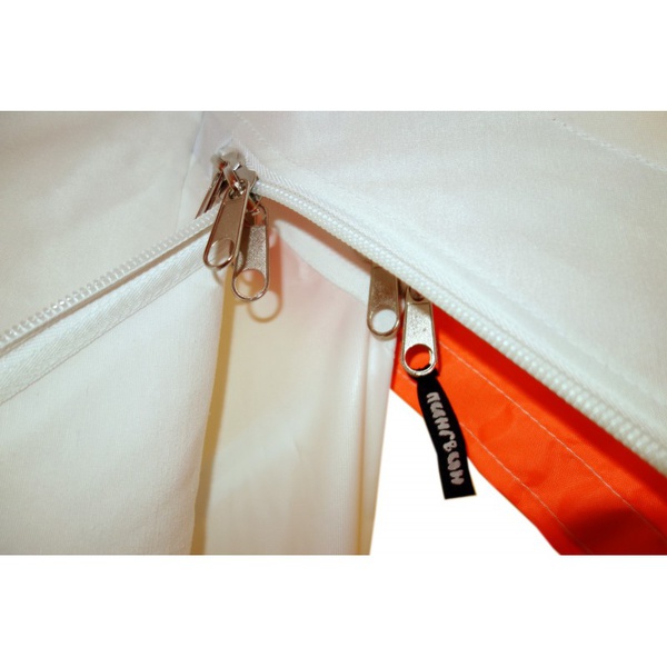 Палатка для зимней рыбалки Пингвин Призма Премиум (2-сл) (каркас В95Т1) бело-оранжевый