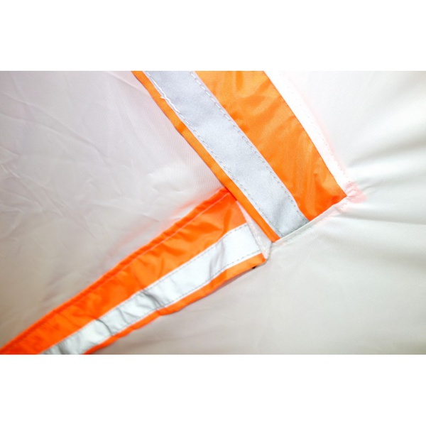 Палатка для зимней рыбалки Пингвин Призма Премиум (2-сл) (каркас В95Т1) бело-оранжевый