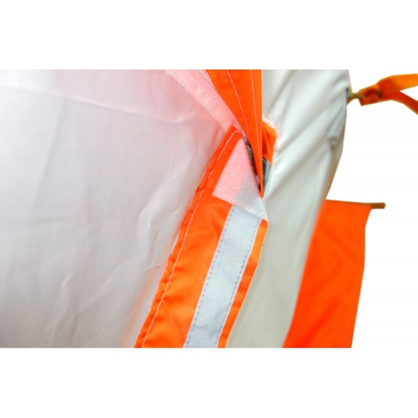 Палатка для зимней рыбалки Пингвин Призма Премиум (2-сл) (каркас В95Т1) бело-оранжевый