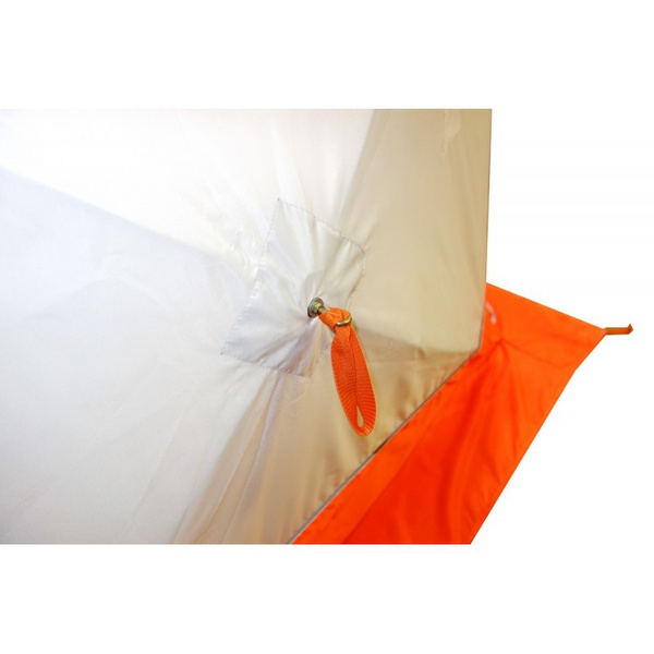 Палатка для зимней рыбалки Пингвин Призма Премиум (2-сл) (каркас В95Т1) бело-оранжевый