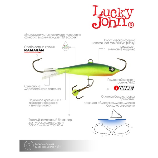 Балансир Lucky John Nordic 4 с тройником 40 мм 29