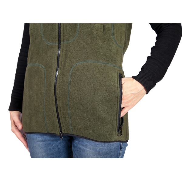 Флисовый жилет женский с подогревом RedLaika RL-05 хаки, 6-22 часа (4400 mAh)