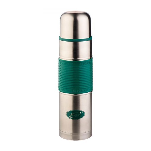 Термос Biostal Fler NB-750P-G с силиконовой вставкой зелёный, 0,75 л