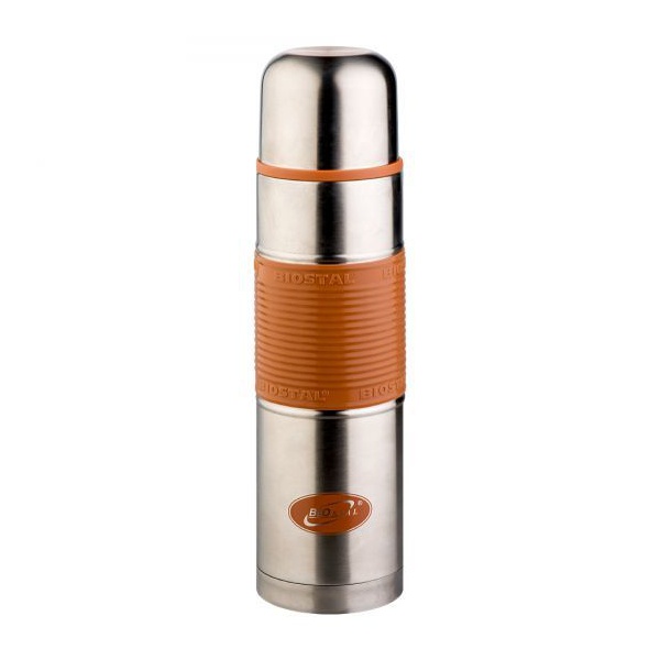 Термос Biostal Fler NB-750P-C с силиконовой вставкой мокко, 0,75 л