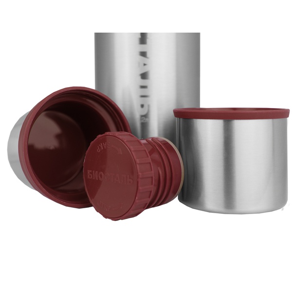 Термос Biostal Охота NBA-1000 (2 крышки-чашки) стальной, 1 л