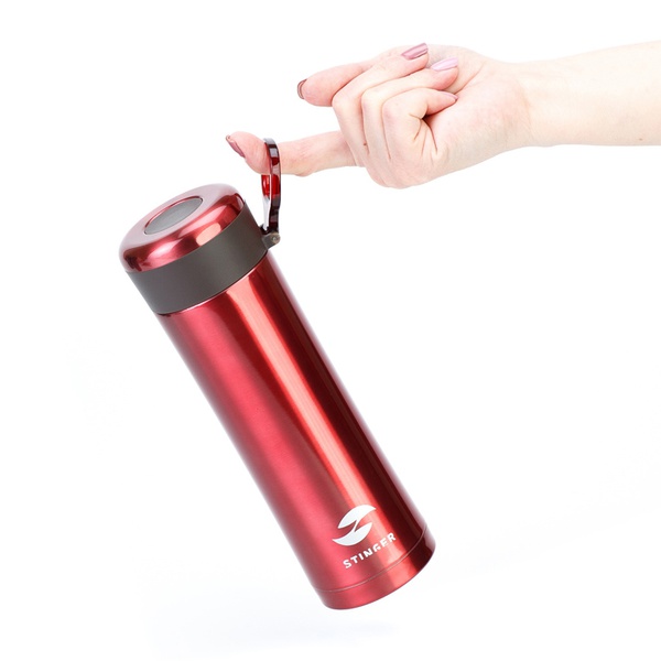 Термос Stinger HW-420-32-7620 с ситечком красный, 0,42 л