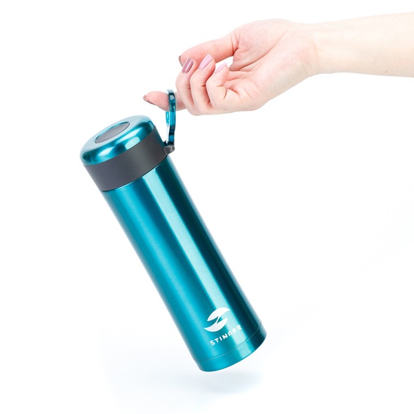 Термос Stinger HW-420-32-7714 с ситечком зелёный, 0,42 л