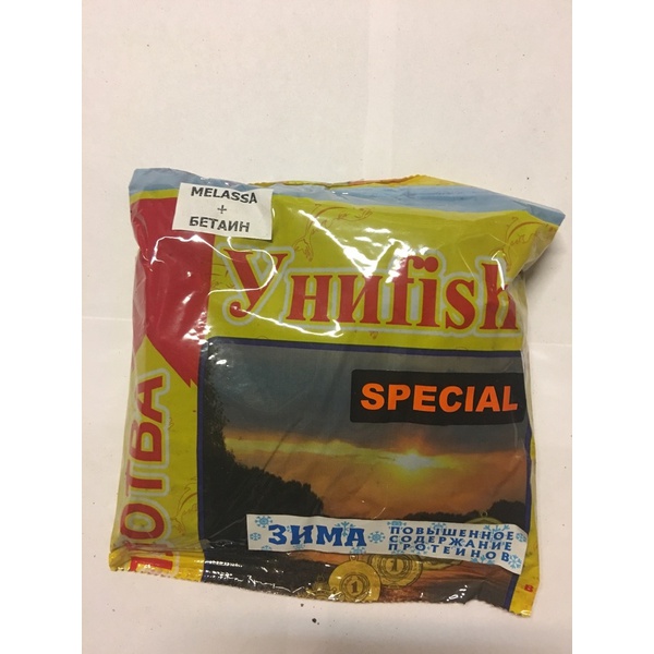 Прикормка УниFish Плотва зима меласса+бетаин 0.5 кг, креветка-мотыль с пряностями