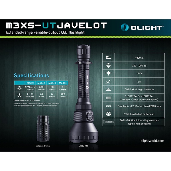 Фонарь тактический Olight M3XS-UT Javelot