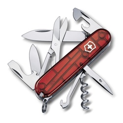 Нож Victorinox Climber полупрозрачный красный