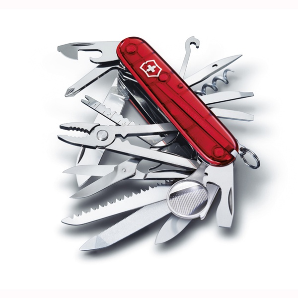 Нож Victorinox SwissChamp полупрозрачный красный