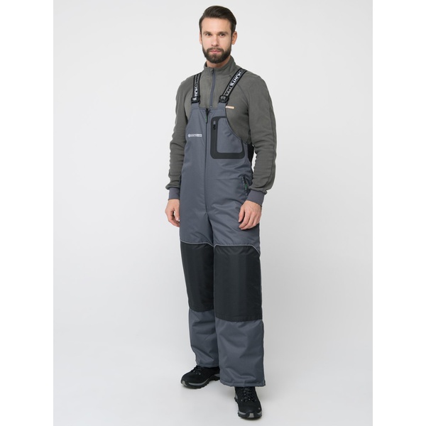 Костюм зимний Huntsman Полюс Lux серый/чёрный, тк. Cell