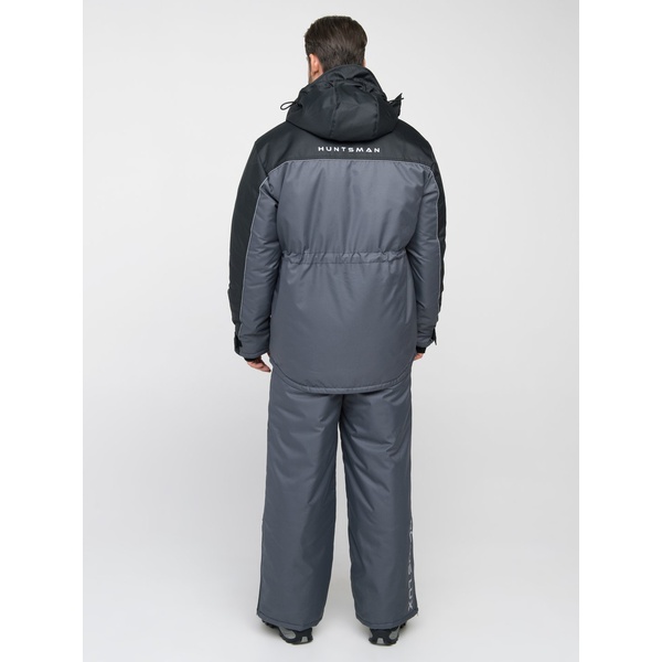 Костюм зимний Huntsman Полюс Lux серый/чёрный, тк. Cell