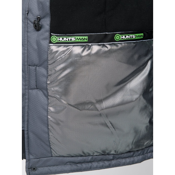 Костюм зимний Huntsman Полюс Lux серый/чёрный, тк. Cell