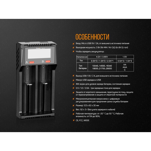 Устройство зарядное Fenix ARE-D2