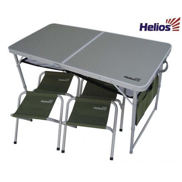 Набор мебели Helios: стол + 4 табурета Алюминий