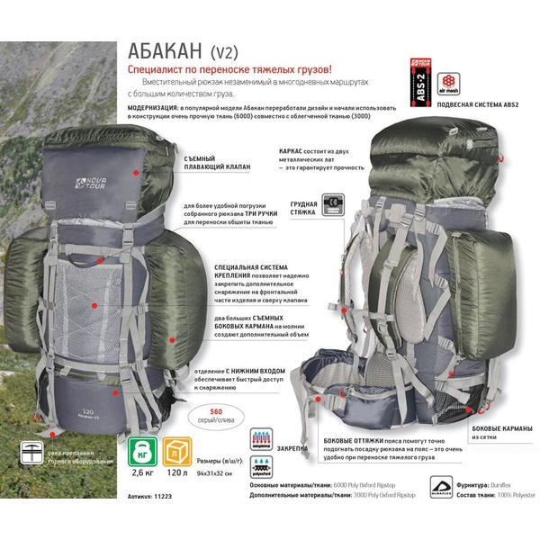 Рюкзак Nova Tour Абакан 120 V2