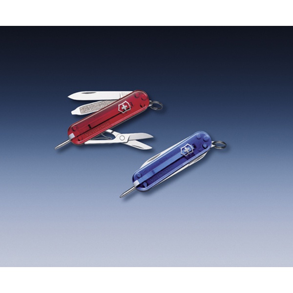 Нож-брелок Victorinox Classic Signature полупрозрачный красный