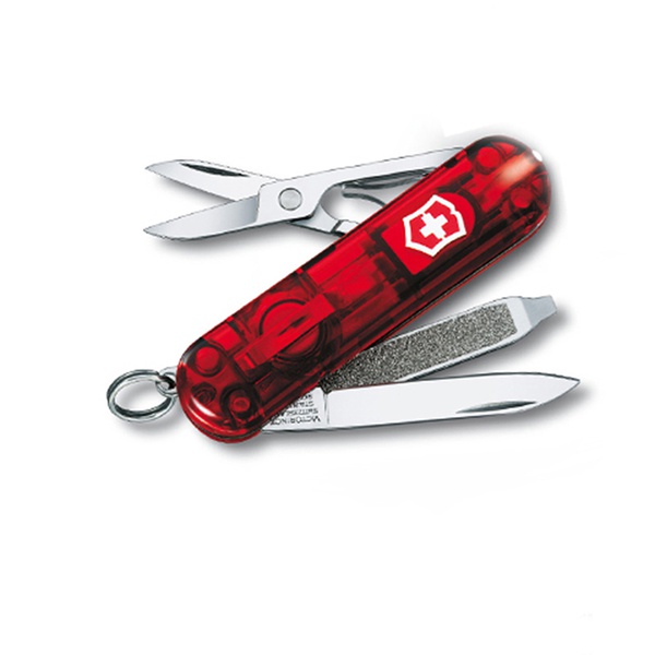 Нож-брелок Victorinox Classic SwissLite полупрозрачный красный